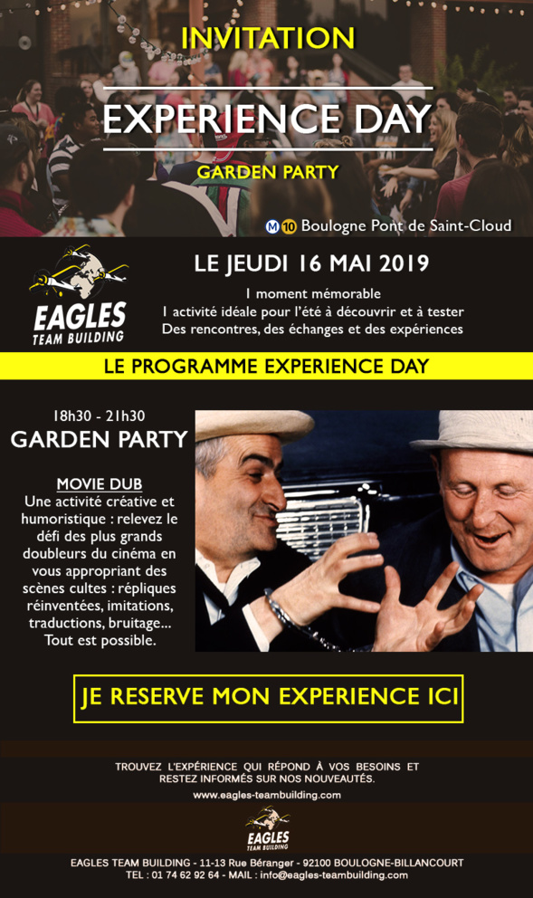 Garden Party - Invitation Experience Day le 16 Mai