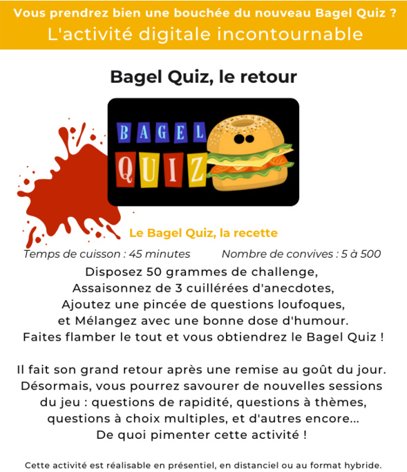 Vous prendrez bien une bouchée du nouveau Bagel Quiz ? 