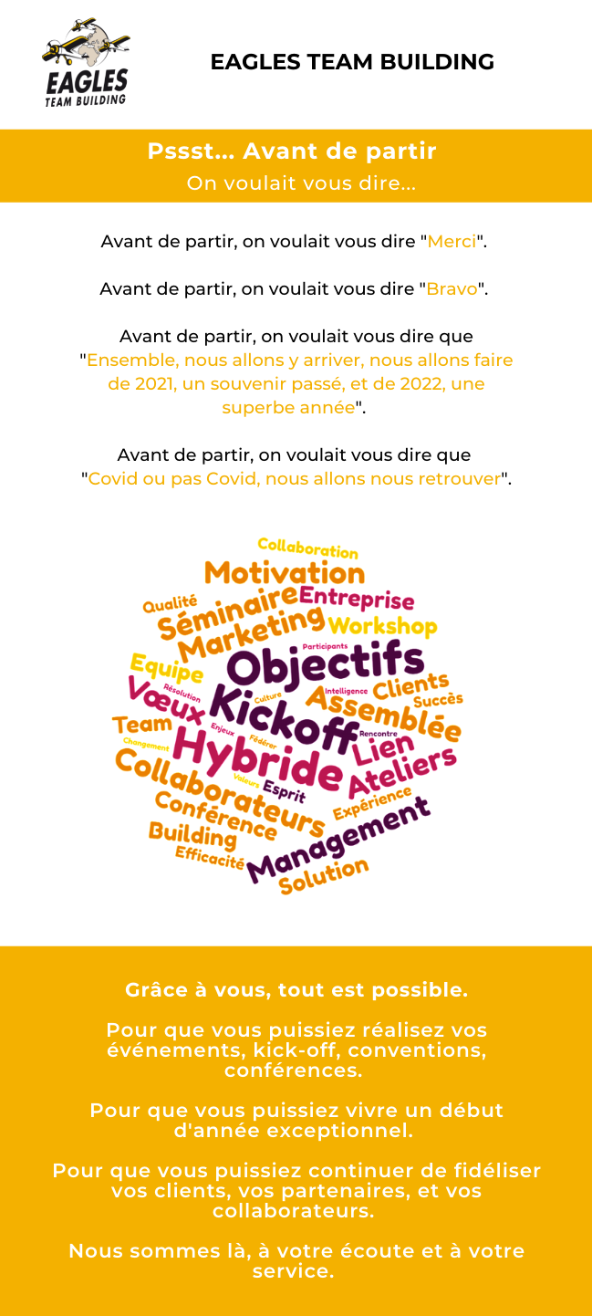 Psst.. Avant de partir, on voulait vous dire...